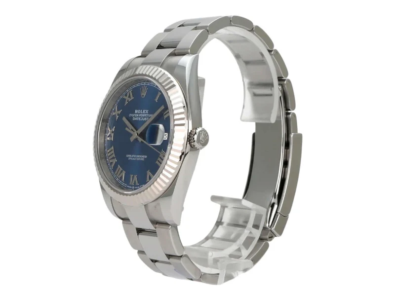 Rolex Datejust 41 Edelstahl Weißgold 126334 Blau Römisch