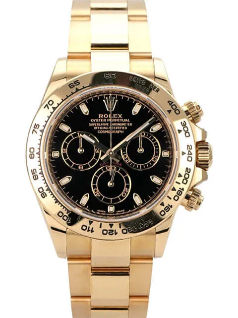 Rolex Cosmograph Daytona Gelbgold 116508 Schwarz