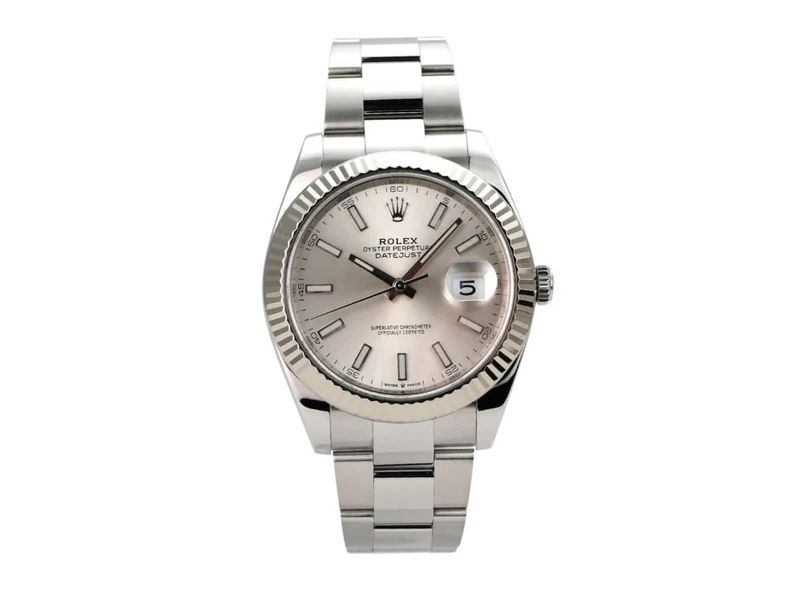 Rolex Datejust 41 Edelstahl Weißgold 126334 Silber