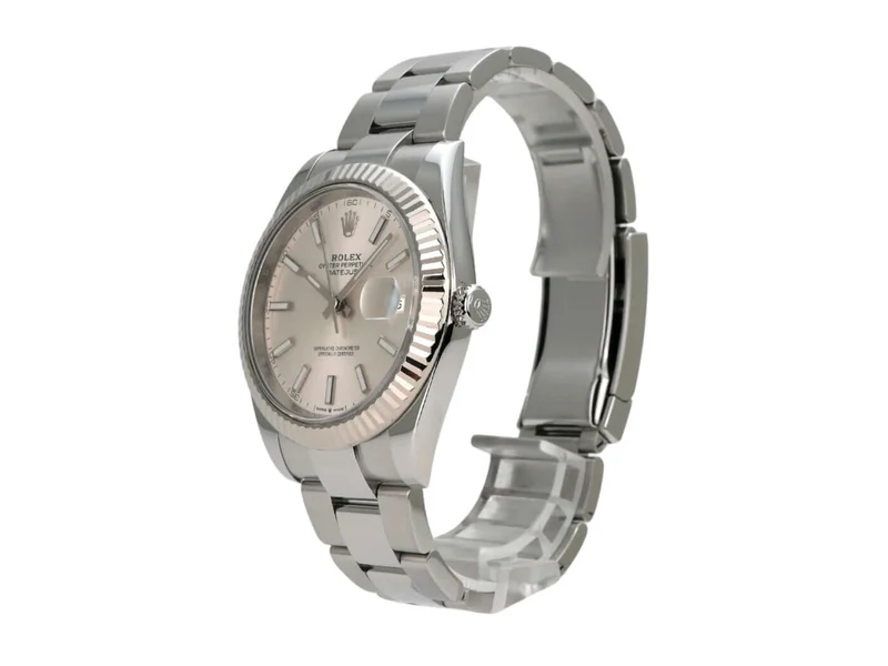 Rolex Datejust 41 Edelstahl Weißgold 126334 Silber