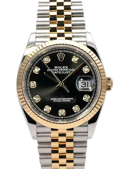 Rolex Datejust 36 126233 Schwarz Diamant Jubile-Band