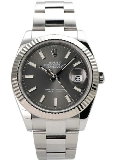 Rolex Datejust 41 Edelstahl Weißgold 126334 Rhodium