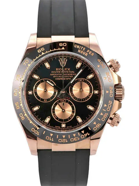 Rolex Daytona 116515LN Everose-Gold Oysterflex Schwarz