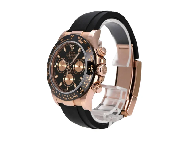 Rolex Daytona 116515LN Everose-Gold Oysterflex Schwarz