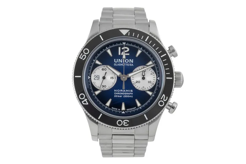 Union Glashütte Noramis chronograph steel automatic men's watch D012.927.11.047.00 LP: 3750EUR [2605045]