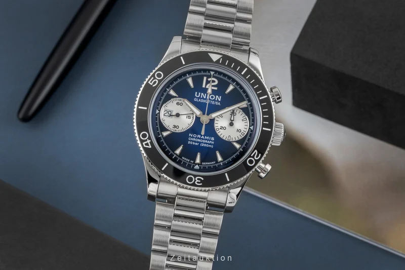 Union Glashütte Noramis chronograph steel automatic men's watch D012.927.11.047.00 LP: 3750EUR [2605045]