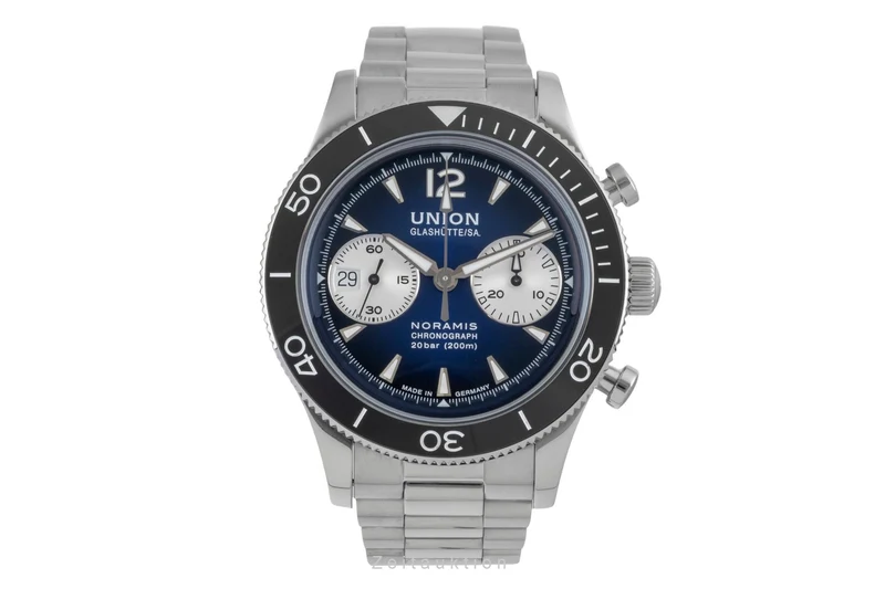 Union Glashütte Noramis chronograph steel automatic men's watch D012.927.11.047.00 LP: 3750EUR [2605045]