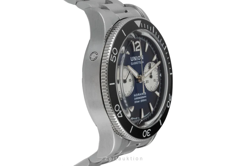 Union Glashütte Noramis chronograph steel automatic men's watch D012.927.11.047.00 LP: 3750EUR [2605045]