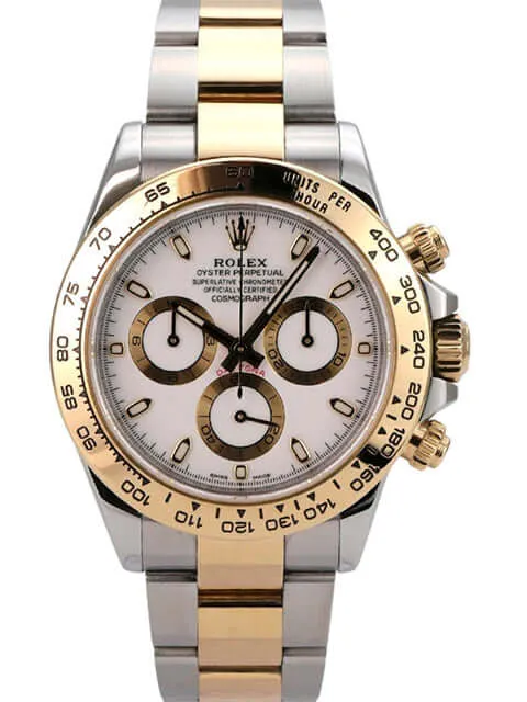 Rolex Daytona Edelstahl Gelbgold 116503 Weiss