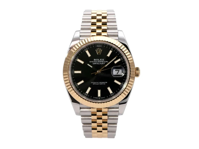 Rolex Datejust 41 Edelstahl Gelbgold 126333 Schwarz Jubile-Band