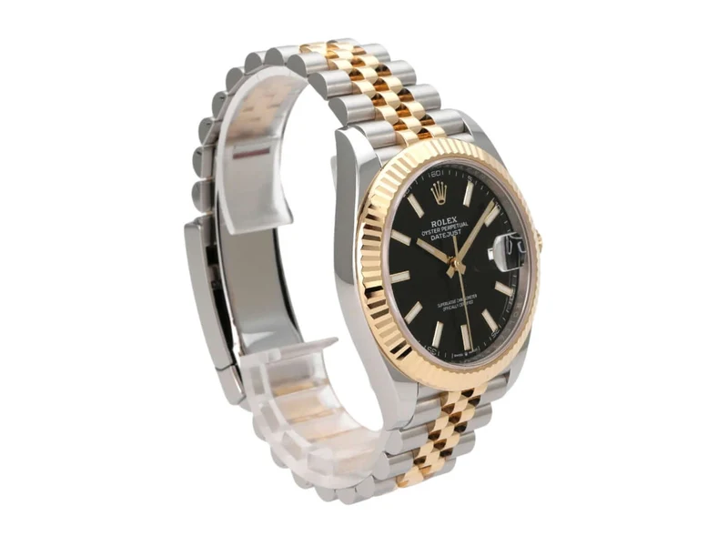 Rolex Datejust 41 Edelstahl Gelbgold 126333 Schwarz Jubile-Band