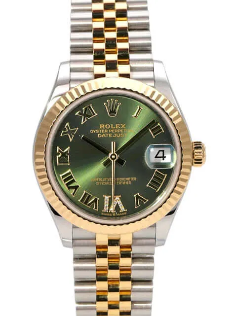 Rolex Datejust 31 Oystersteel Gelbgold 278273 Oliv R DIA Jubile-Band
