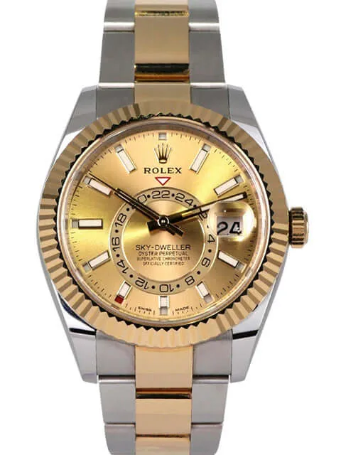 Rolex Sky-Dweller Edelstahl Gelbgold 326933 Champagner