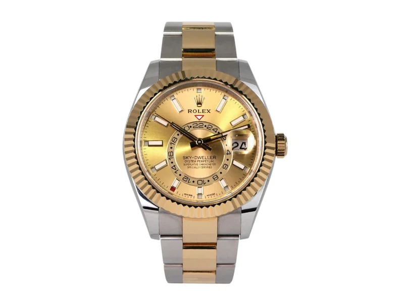Rolex Sky-Dweller Edelstahl Gelbgold 326933 Champagner
