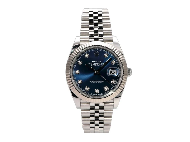 Rolex Datejust 41 Edelstahl Weißgold 126334 Blau Dia Jubile-Band