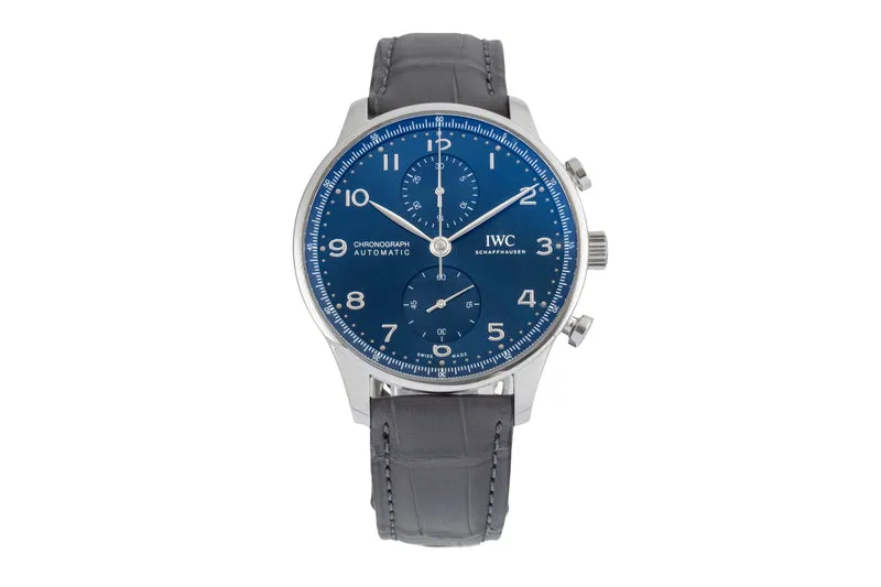 IWC Portugieser chronograph steel automatic men's watch IW371606 LP: 9100EUR [2604917]