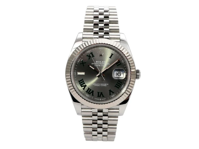 Rolex Datejust 41 Edelstahl Weißgold 126334 Rhodium Römisch Jubile-Band