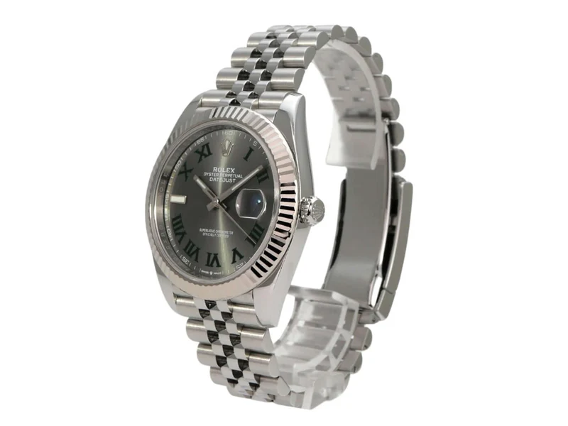 Rolex Datejust 41 Edelstahl Weißgold 126334 Rhodium Römisch Jubile-Band
