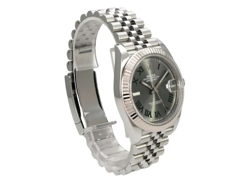 Rolex Datejust 41 Edelstahl Weißgold 126334 Rhodium Römisch Jubile-Band