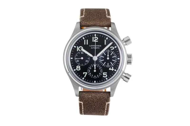 Longines Avigation chronograph steel automatic men's watch L2.816.4.53.2 LP: 3250EUR [2605285]