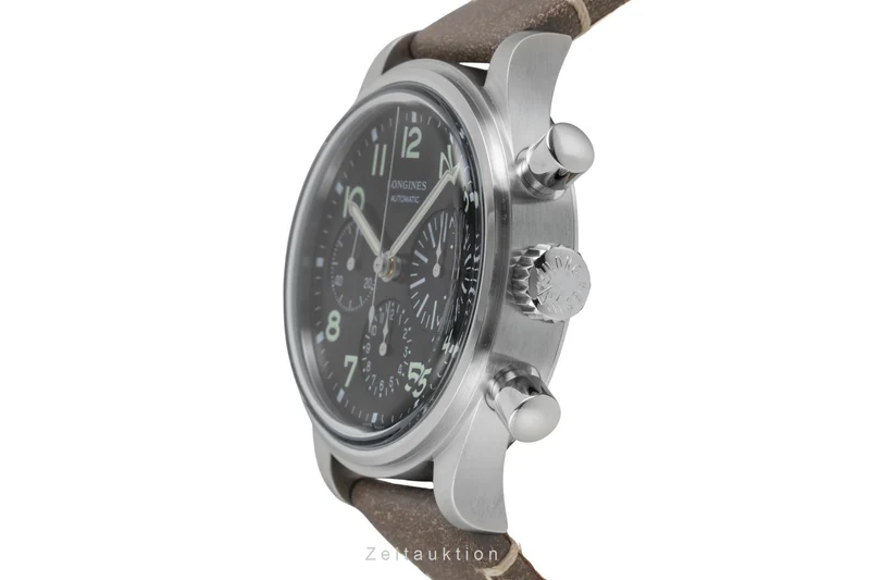 Longines Avigation chronograph steel automatic men's watch L2.816.4.53.2 LP: 3250EUR [2605285]