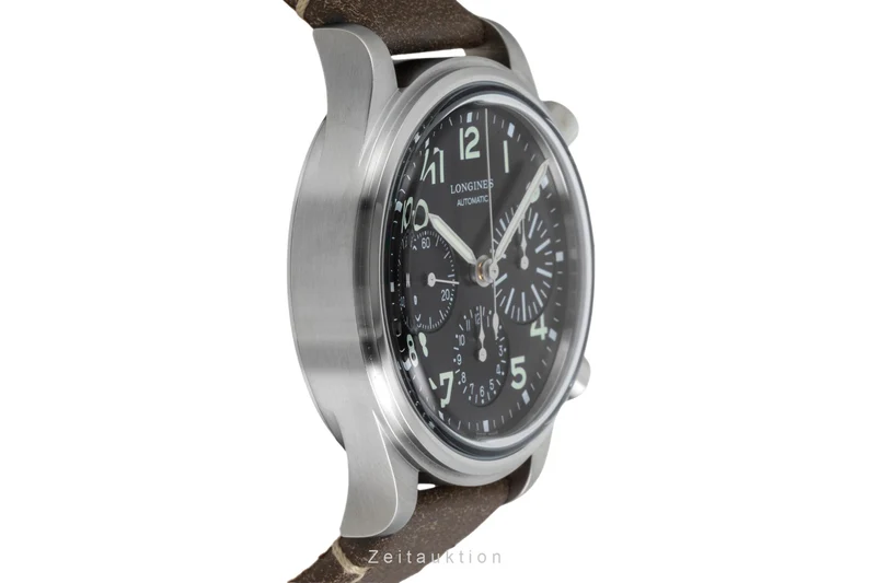Longines Avigation chronograph steel automatic men's watch L2.816.4.53.2 LP: 3250EUR [2605285]
