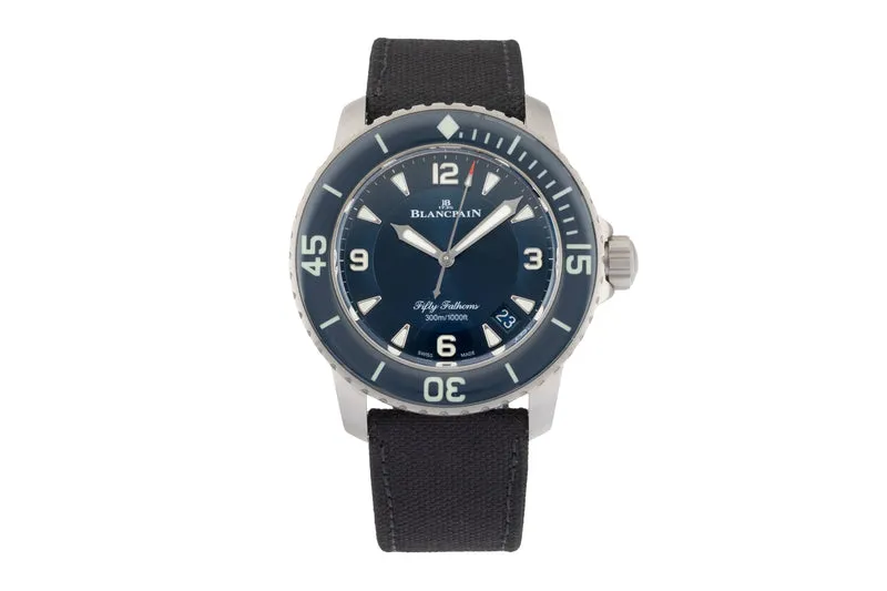 Blancpain Fifty Fathoms titanium automatic men's watch 5015-12B40-O52A LP: 18200EUR [2605052]
