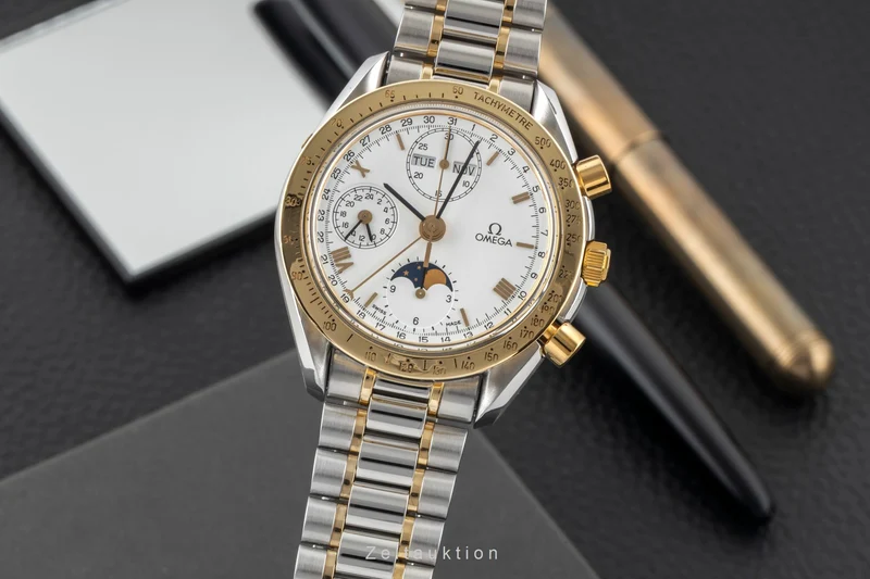 Omega Speedmaster Date chronograph steel / gold automatic men's watch 3730.20.00 175.0034 [2604882]