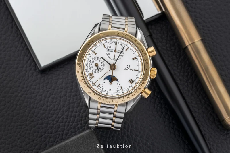 Omega Speedmaster Date chronograph steel / gold automatic men's watch 3730.20.00 175.0034 [2604882]