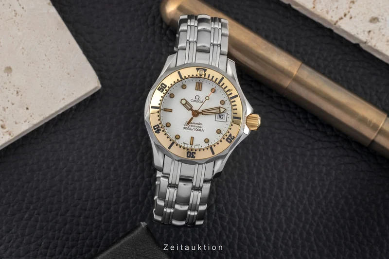 Omega Seamaster steel / gold quartz women's watch 2382.20.00 [2602947]