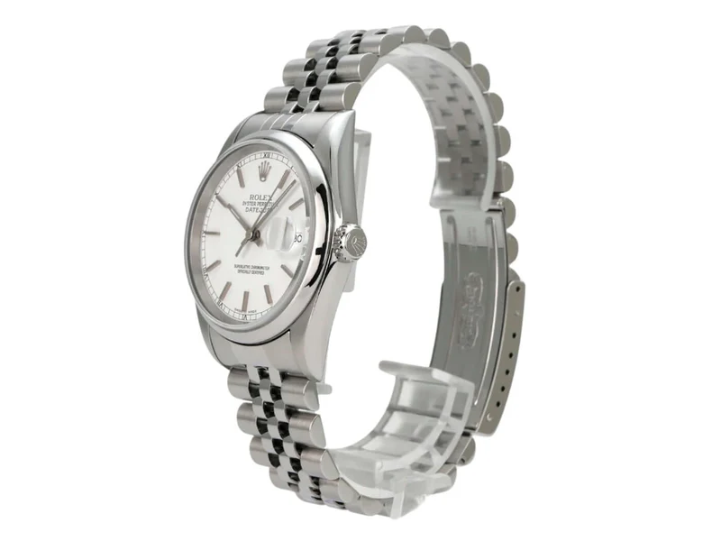 Rolex Datejust 36 Edelstahl 16200 Weiß Jubile-Band