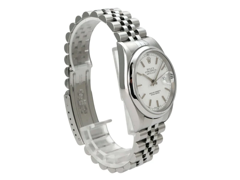 Rolex Datejust 36 Edelstahl 16200 Weiß Jubile-Band