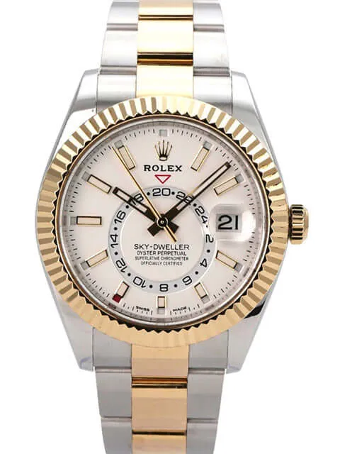 Rolex Sky-Dweller Edelstahl / Gelbgold 326933 Weiß