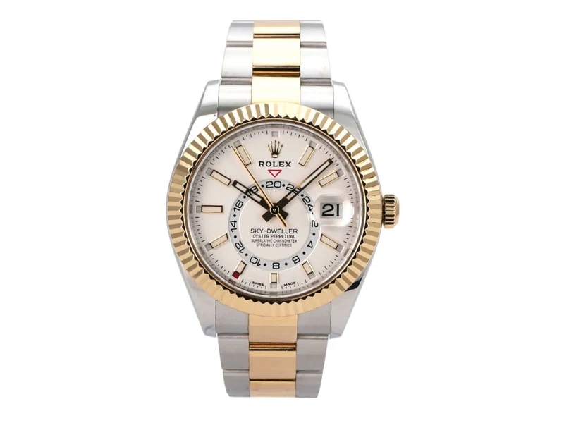 Rolex Sky-Dweller Edelstahl / Gelbgold 326933 Weiß