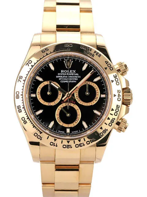 Rolex Daytona Gelbgold 126508 Schwarz