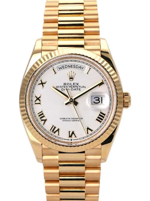 Rolex Day-Date 36 Gelbgold 128238 Weiss