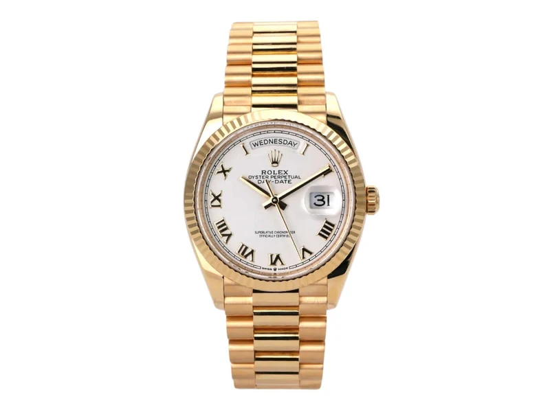 Rolex Day-Date 36 Gelbgold 128238 Weiss