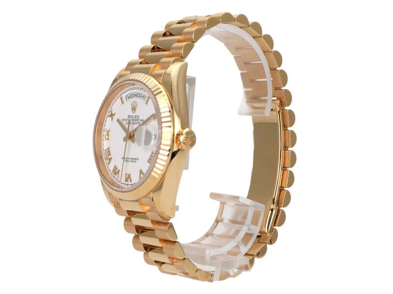 Rolex Day-Date 36 Gelbgold 128238 Weiss