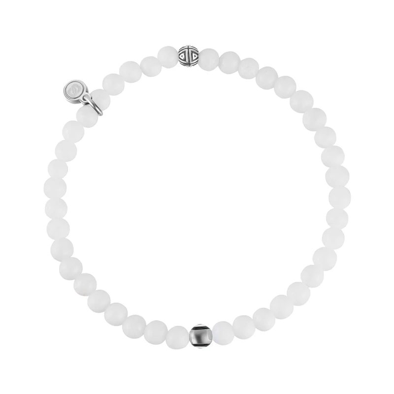 Evil Eye White Jade Schutz Perle Armband | 4MM