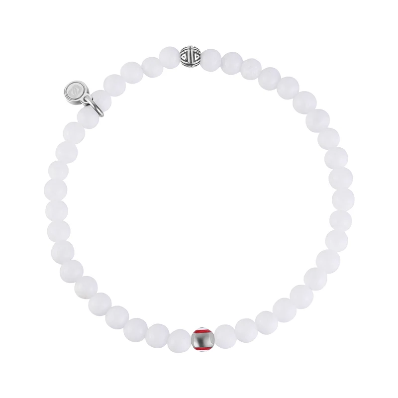 Evil Eye White Jade Schutz Perle Armband | 4MM