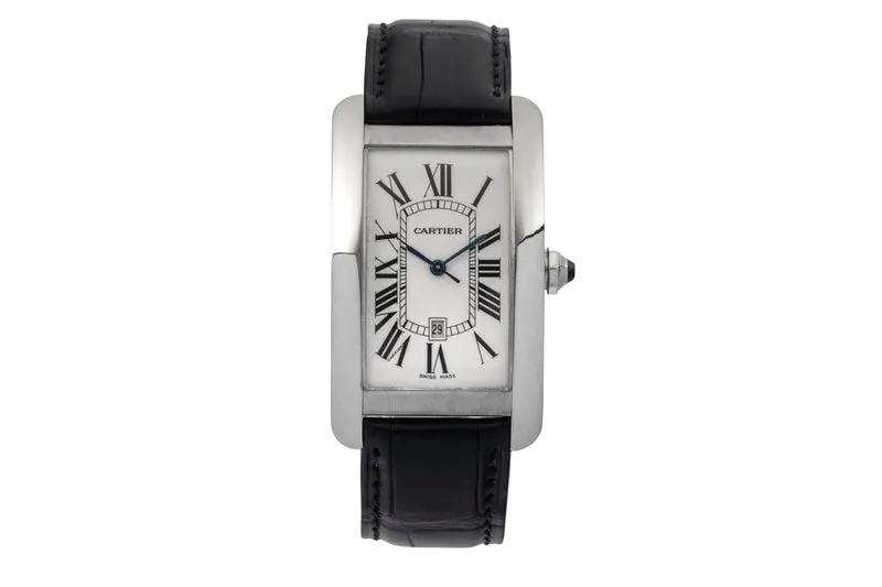 Cartier Tank Américaine 18 ct white gold automatic men's watch 1741 [2604489]