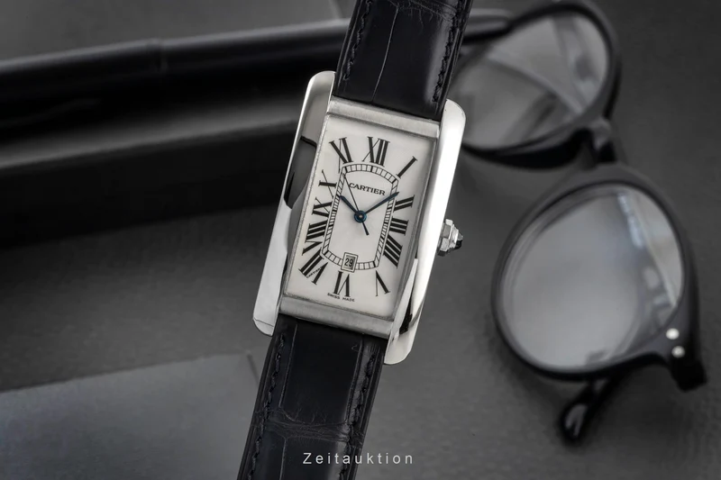 Cartier Tank Américaine 18 ct white gold automatic men's watch 1741 [2604489]