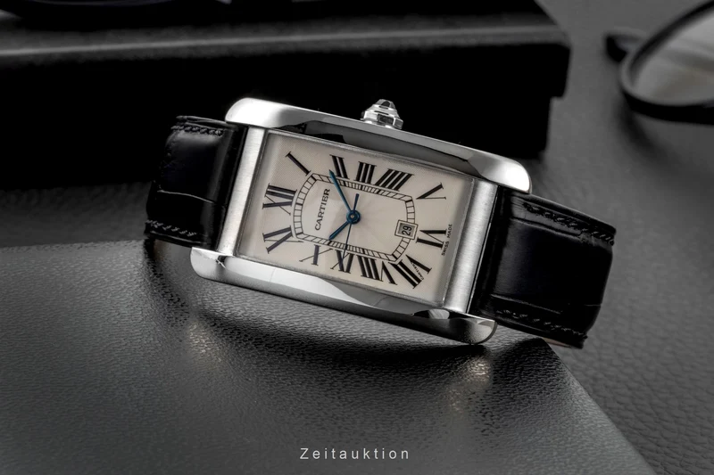 Cartier Tank Américaine 18 ct white gold automatic men's watch 1741 [2604489]