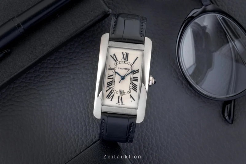 Cartier Tank Américaine 18 ct white gold automatic men's watch 1741 [2604489]