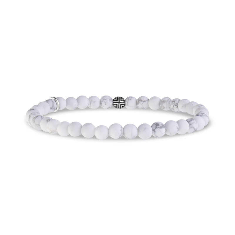 4mm Mattes weißes Howlite Armband