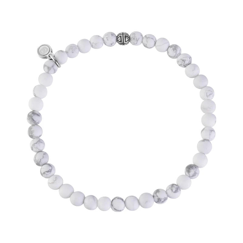 4mm Mattes weißes Howlite Armband