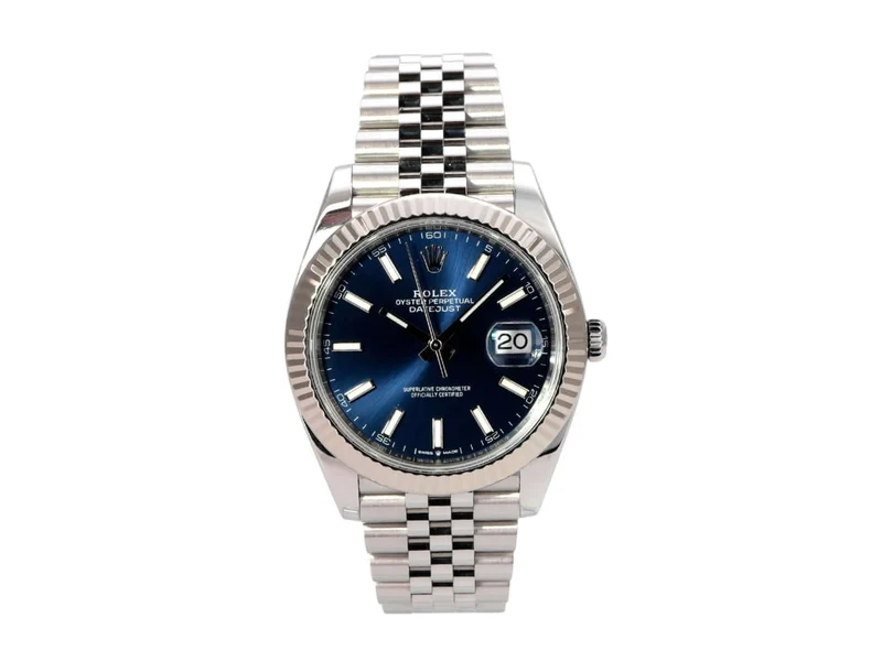 Rolex Datejust 41 Edelstahl Weißgold 126334 Blau Jubile-Band
