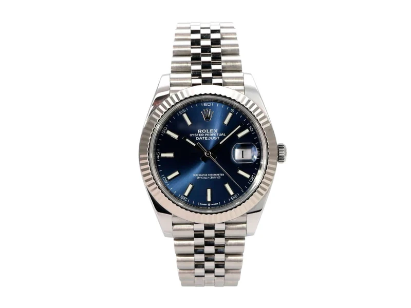 Rolex Datejust 41 Edelstahl Weißgold 126334 Blau Jubile-Band