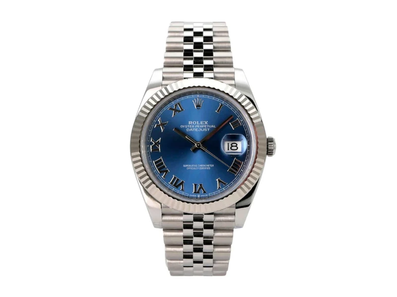 Rolex Datejust 41 Oystersteel Weißgold 126334 Blau Römisch Jubile-Band