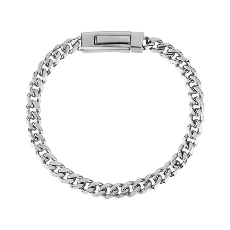 5mm kubanisches Gliederarmband mit Click-In-Verschluss